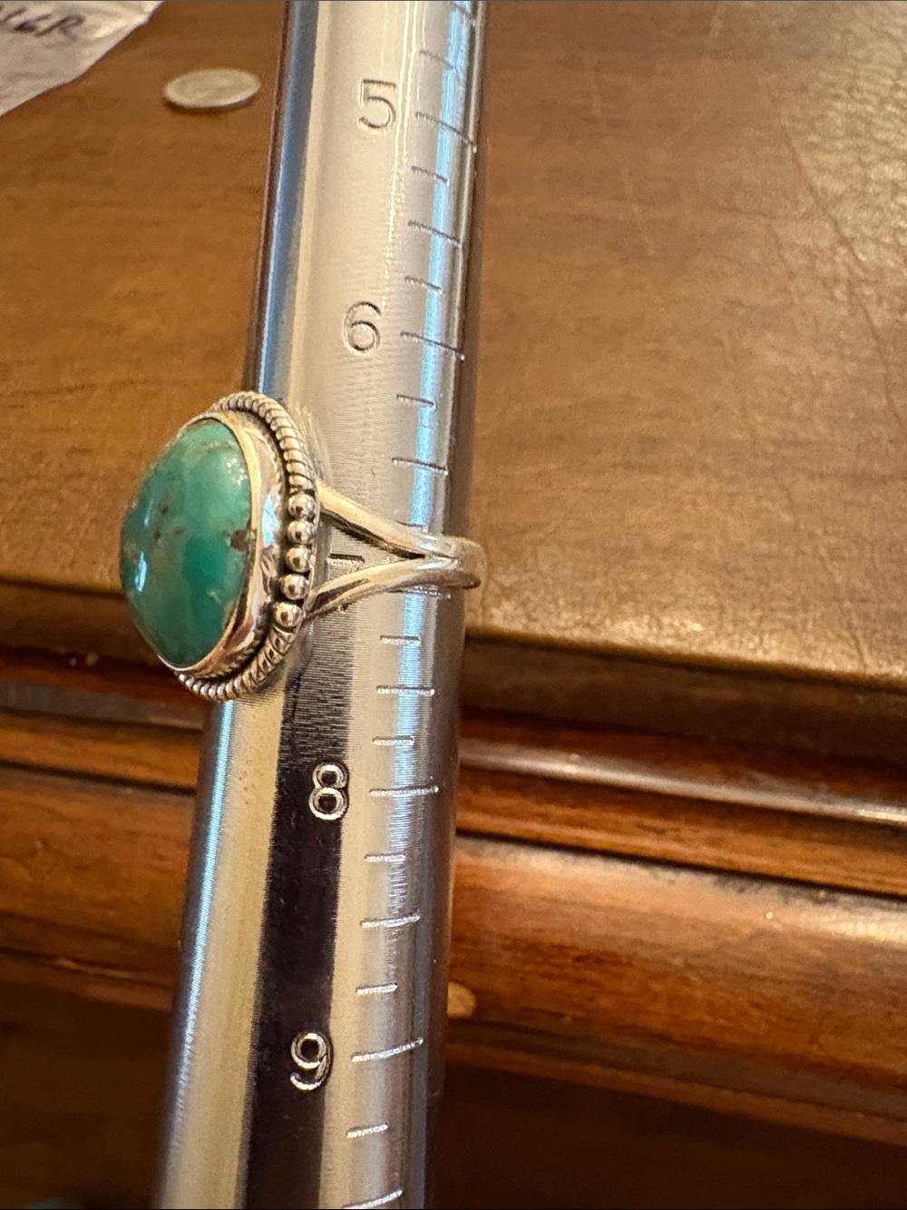 Nice Turquoise 925 Sterling Silver Ring Size 7 - Picture 3 of 5